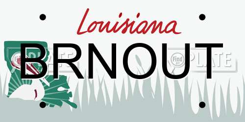 BRNOUT Louisiana License Plate