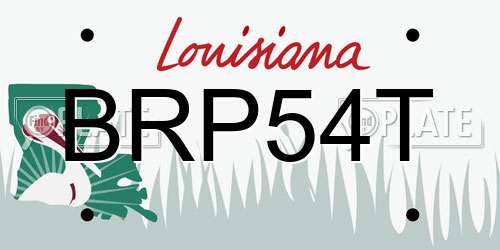 BRP54T Louisiana License Plate