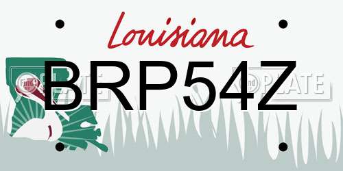 BRP54Z Louisiana License Plate