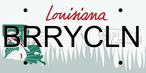 BRRYCLN Louisiana License Plate