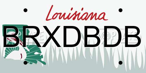 BRXDBDB Louisiana License Plate