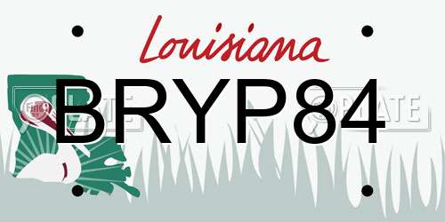 BRYP84 Louisiana License Plate