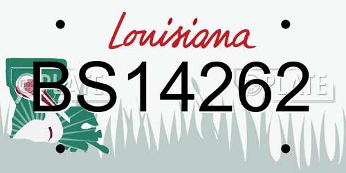 BS14262 Louisiana License Plate