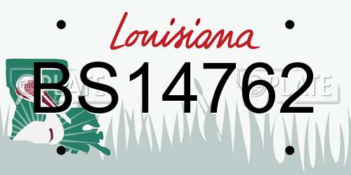 BS14762 Louisiana License Plate