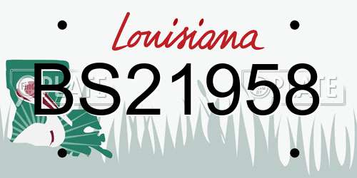 BS21958 Louisiana License Plate