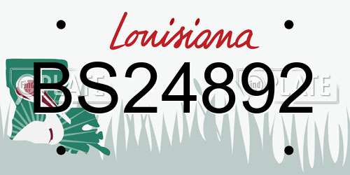 BS24892 Louisiana License Plate