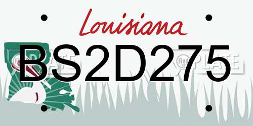 BS2D275 Louisiana License Plate
