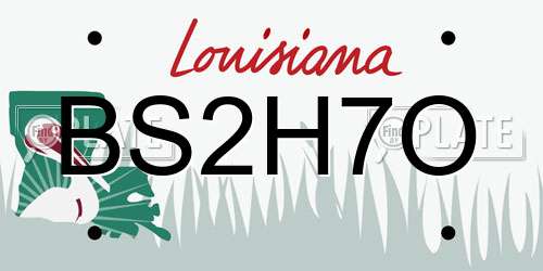 BS2H7O Louisiana License Plate