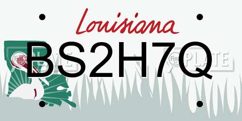 BS2H7Q Louisiana License Plate