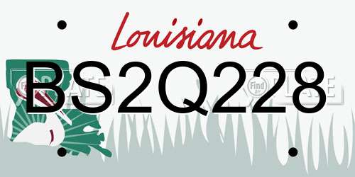 BS2Q228 Louisiana License Plate