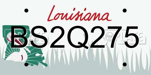 BS2Q275 Louisiana License Plate