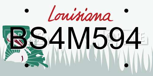BS4M594 Louisiana License Plate