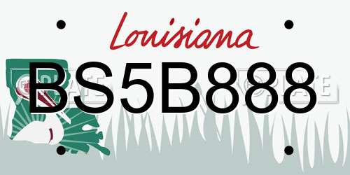 BS5B888 Louisiana License Plate