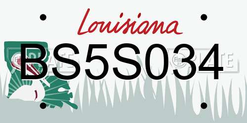 BS5S034 Louisiana License Plate