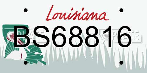BS68816 Louisiana License Plate