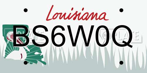 BS6W0Q Louisiana License Plate