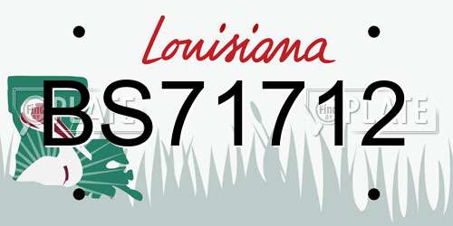 BS71712 Louisiana License Plate