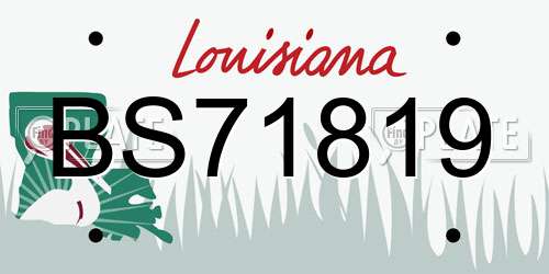 BS71819 Louisiana License Plate