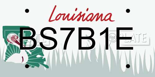 BS7B1E Louisiana License Plate