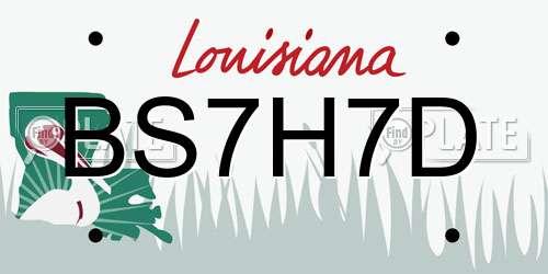 BS7H7D Louisiana License Plate
