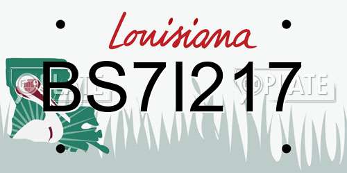 BS7I217 Louisiana License Plate