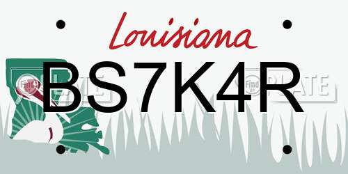 BS7K4R Louisiana License Plate