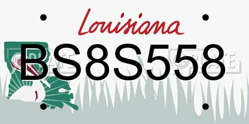 BS8S558 Louisiana License Plate
