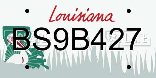 BS9B427 Louisiana License Plate