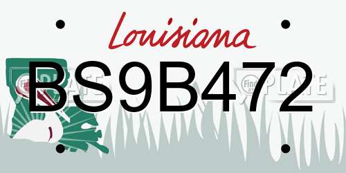 BS9B472 Louisiana License Plate