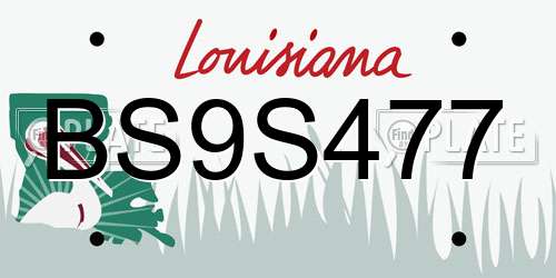 BS9S477 Louisiana License Plate