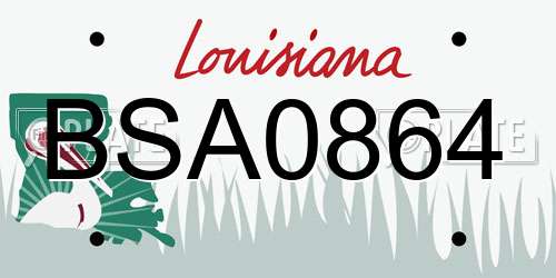 BSA0864 Louisiana License Plate