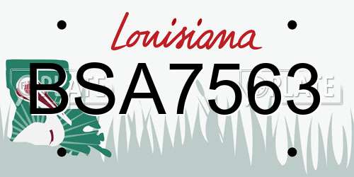 BSA7563 Louisiana License Plate