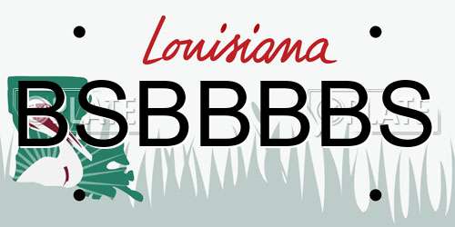 BSBBBBS Louisiana License Plate