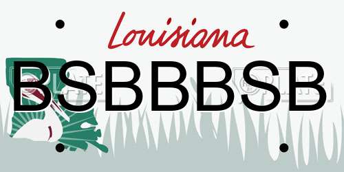BSBBBSB Louisiana License Plate