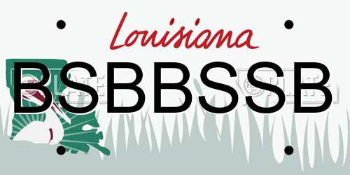 BSBBSSB Louisiana License Plate