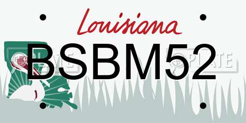 BSBM52 Louisiana License Plate