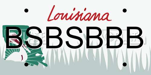 BSBSBBB Louisiana License Plate