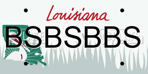 BSBSBBS Louisiana License Plate