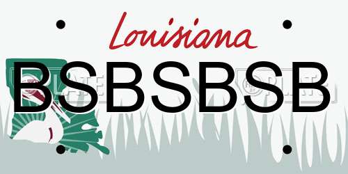 BSBSBSB Louisiana License Plate