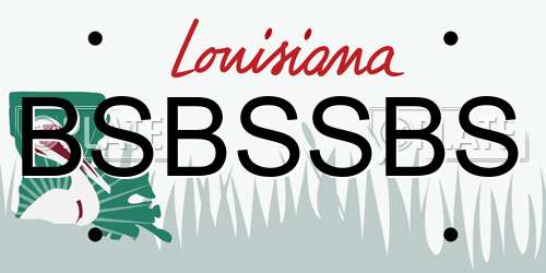 BSBSSBS Louisiana License Plate