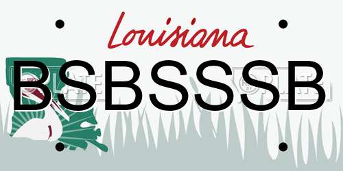 BSBSSSB Louisiana License Plate