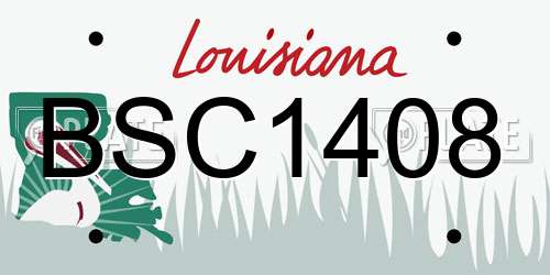 BSC1408 Louisiana License Plate