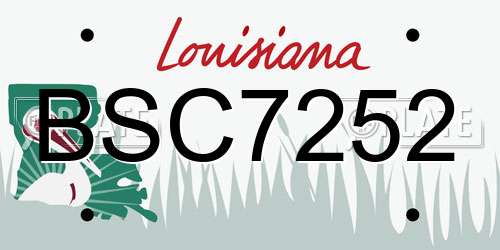BSC7252 Louisiana License Plate