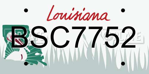 BSC7752 Louisiana License Plate