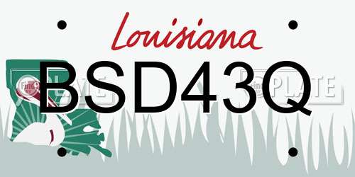 BSD43Q Louisiana License Plate