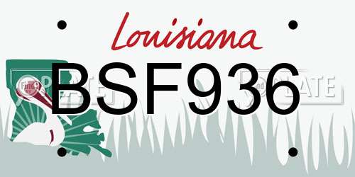 BSF936 Louisiana License Plate