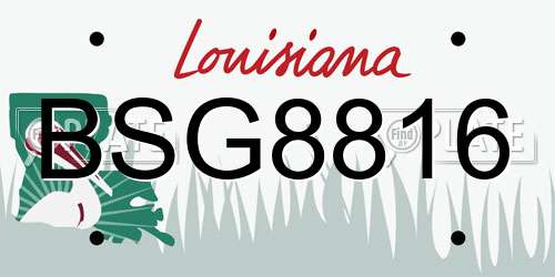 BSG8816 Louisiana License Plate
