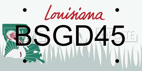 BSGD45 Louisiana License Plate