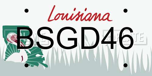 BSGD46 Louisiana License Plate