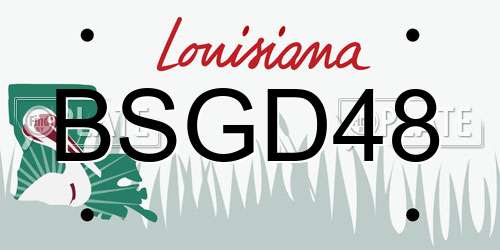BSGD48 Louisiana License Plate